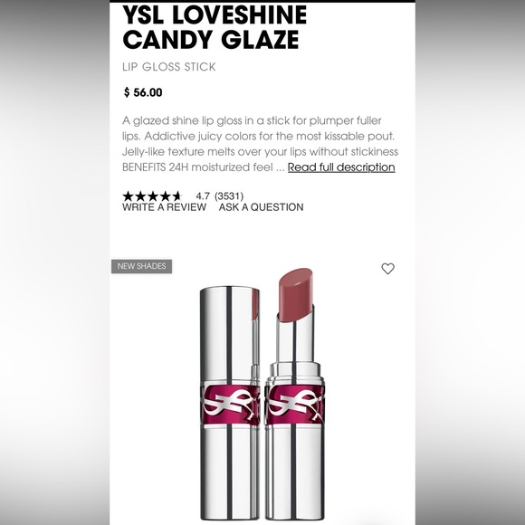 Yves Saint Laurent Love Shine Candy Glaze Gloss #16 Watermelon High NWT - Picture 3 of 6